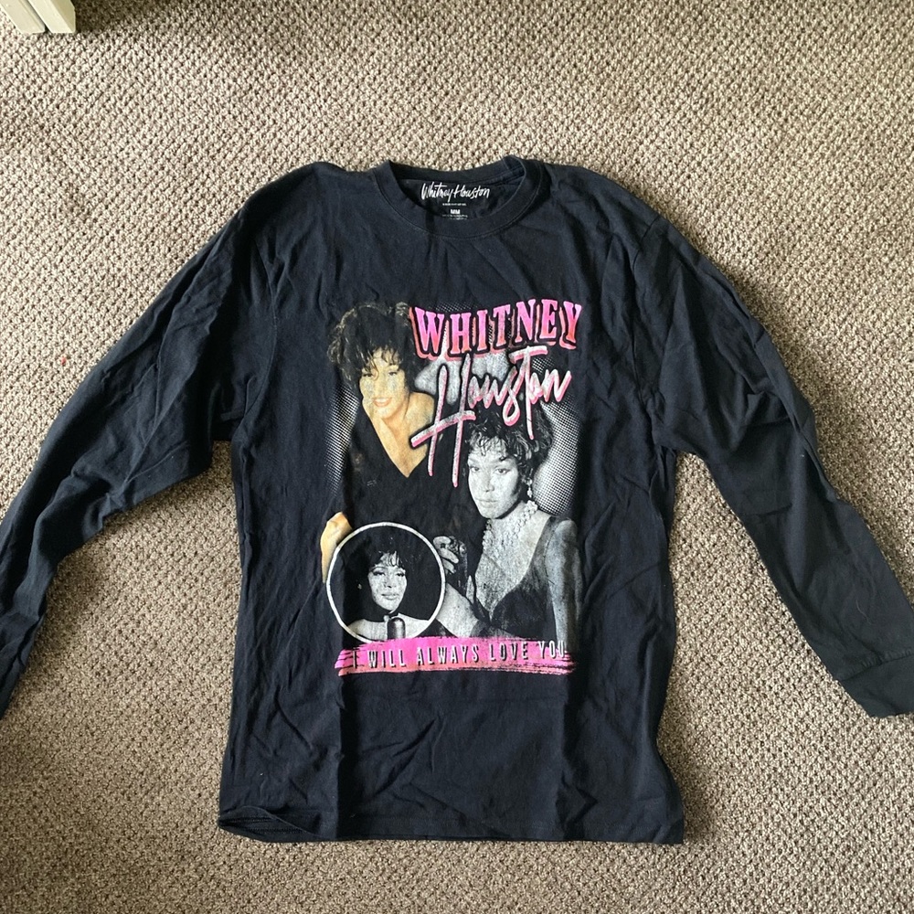 Whitney Houston graphic long sleeve crewneck tee